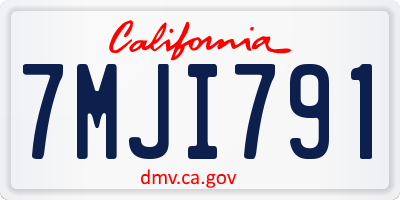 CA license plate 7MJI791