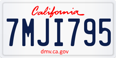 CA license plate 7MJI795