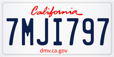 CA license plate 7MJI797