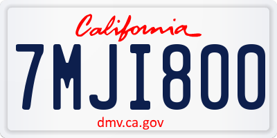 CA license plate 7MJI800