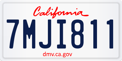 CA license plate 7MJI811