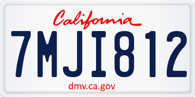 CA license plate 7MJI812