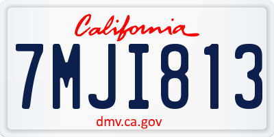 CA license plate 7MJI813