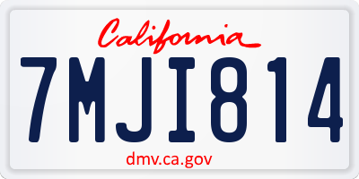 CA license plate 7MJI814