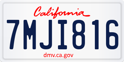 CA license plate 7MJI816