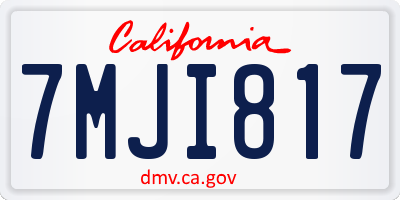 CA license plate 7MJI817