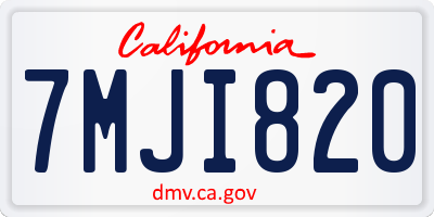 CA license plate 7MJI820