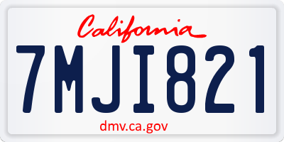 CA license plate 7MJI821