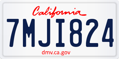 CA license plate 7MJI824
