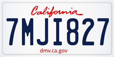 CA license plate 7MJI827
