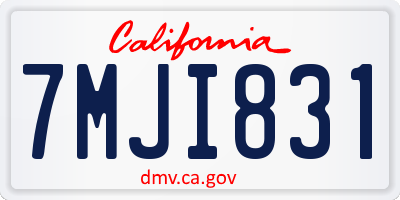 CA license plate 7MJI831