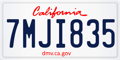 CA license plate 7MJI835