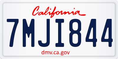 CA license plate 7MJI844