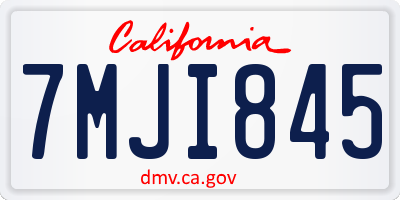 CA license plate 7MJI845