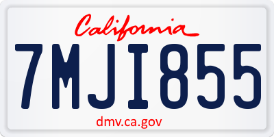 CA license plate 7MJI855