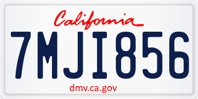 CA license plate 7MJI856