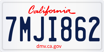 CA license plate 7MJI862