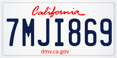 CA license plate 7MJI869