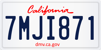 CA license plate 7MJI871