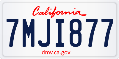 CA license plate 7MJI877
