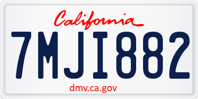 CA license plate 7MJI882