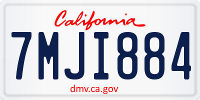 CA license plate 7MJI884