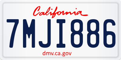 CA license plate 7MJI886