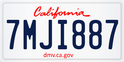 CA license plate 7MJI887