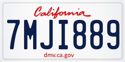 CA license plate 7MJI889