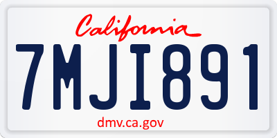 CA license plate 7MJI891