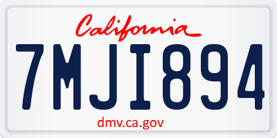 CA license plate 7MJI894