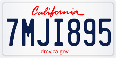 CA license plate 7MJI895