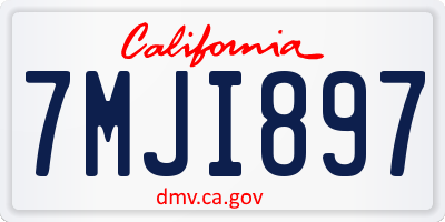 CA license plate 7MJI897
