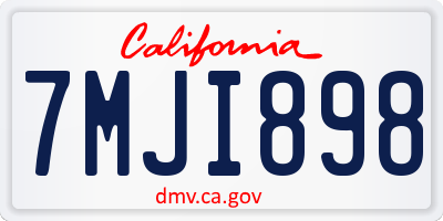 CA license plate 7MJI898