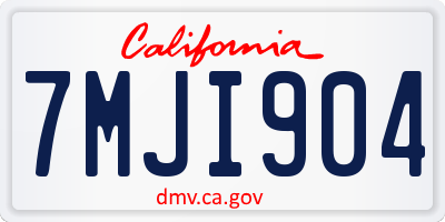 CA license plate 7MJI904