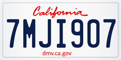 CA license plate 7MJI907