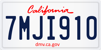 CA license plate 7MJI910