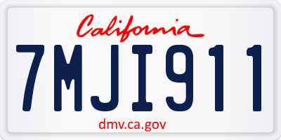 CA license plate 7MJI911