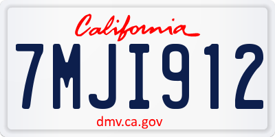 CA license plate 7MJI912