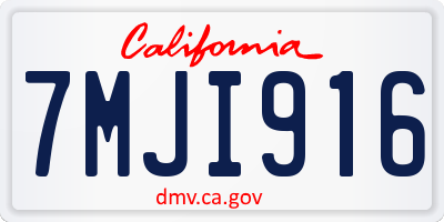 CA license plate 7MJI916