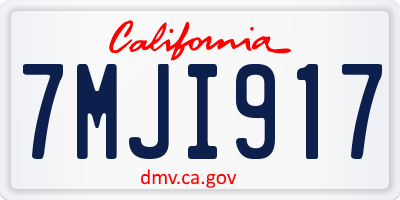 CA license plate 7MJI917
