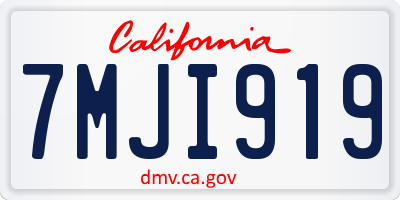 CA license plate 7MJI919