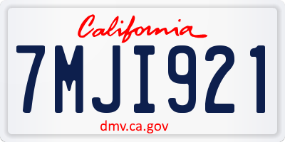 CA license plate 7MJI921