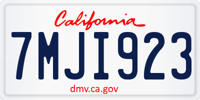 CA license plate 7MJI923