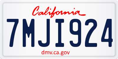 CA license plate 7MJI924