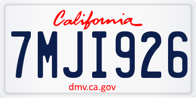 CA license plate 7MJI926