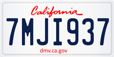 CA license plate 7MJI937