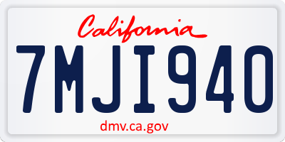 CA license plate 7MJI940
