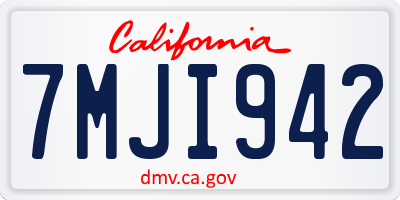 CA license plate 7MJI942
