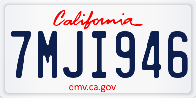 CA license plate 7MJI946
